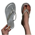 thumbnail image 5 of Anuirheih Slip on Sandals Women,Women's Flat Shoes Ladies Beach Sandals Summer Non-Slip Causal Slippers(Silver), 5 of 5