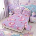 thumbnail image 2 of Manfei Ocean Themed Animal Axolotl Bed Sheets,Cute Salamander Pattern Full Size Sheets,4-Piece,1 Flat Sheet,1 Fitted Sheet and 2 Pillowcases, 2 of 6