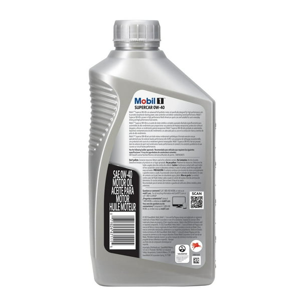 Mobil 1 0W-40 Synthetic | Transport machinery oil - Walmart