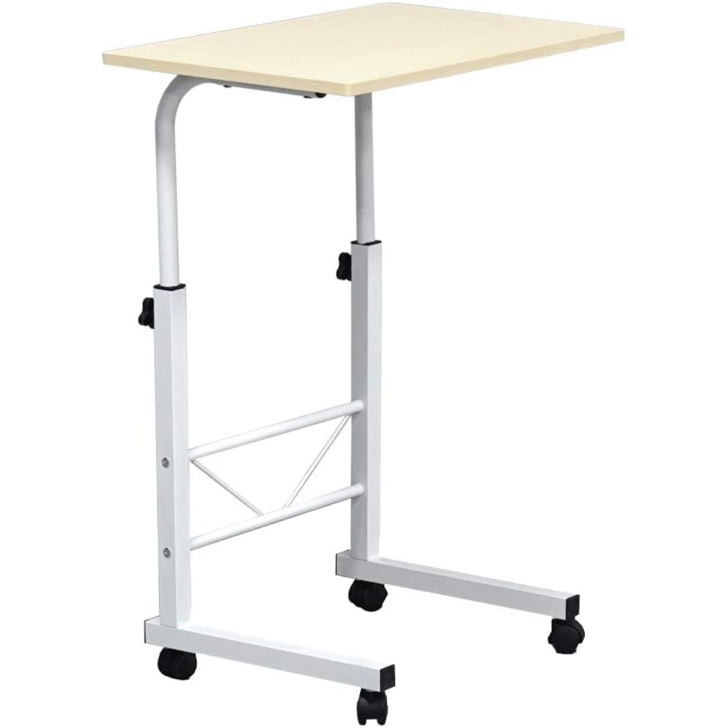 Height Adjustable Rolling Sofa Side Table with Wheels,Rolling Coffee