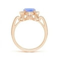 thumbnail image 2 of ANGARA Natural Cushion 2.45 ct Tanzanite Halo Ring in 14K Rose Gold for Women (Size-9x7mm) | December Birthstone, Birthday, Anniversary, Jewelry Gift for Women | Natural Tanzanite Ring, 2 of 8