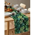 thumbnail image 3 of Hokiten Table Runners 48 Inches Long Dress Scarves, Palm Leaf Farmhouse Kitchen/Dining Table Runner, Short Coffee Tablerunners, Green Tropical Plant Summer Nature Scenery 13x48 Inch, 3 of 7
