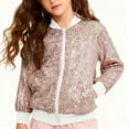 thumbnail image 1 of Chaquetas y abrigos casuales de manga larga sin capucha para niños, de invierno, de color liso, de manga larga sin capucha, chaquetas casuales con lentejuelas, chaqueta informal para niñas, parte supe, 1 of 7