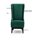 thumbnail image 2 of CJC High Wingback Accent Chair, Modern Wing Back Chair, Fabric Leisure Side Chair, Armchair for Living Room, Bedroom, Office, Green, 2 of 9