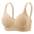 thumbnail image 2 of Feancey Women's Plus Size Push Up Bra Comfy Full Coverage Minimizer Bras Breathable Casual Wireless Bra High Support No Underwire Everyday Bralettes Beige 36, 2 of 5