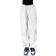 thumbnail image 2 of Franhais Women Cargo Long Pants New Fashion 2023 Drawstring High Waist with Pockets Trousers, 2 of 9