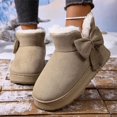 thumbnail image 5 of WAVSUF Women's Fleece Winter Boots Soft Sole Wide Width Anti Slip Winter Snow Flat Ankle Boots Brown 10, 5 of 9