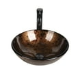 thumbnail image 6 of PULUOMIS Vessel Sink and Faucet Combo Bath Sinks with Mounting Ring and Pop Up Drain Round Bowl Basin Brown, 6 of 7