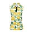 thumbnail image 2 of Uorisanigo Striped Lemon Women's Golf Top Size 2XL Soft Relaxed Hiking Running Workout Tops Zip Up Collar Sleeveless Daily Wear Athletic Tops for Women, 2 of 7