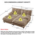 thumbnail image 3 of MIKIBAMA 77" Light Coffee U Shaped Chenille Modular Sectional Sofa Cloud Design Button Seat Cushions With Movable Ottomans Solid Wood Frame for Living Room,2-Seat, 3 of 10