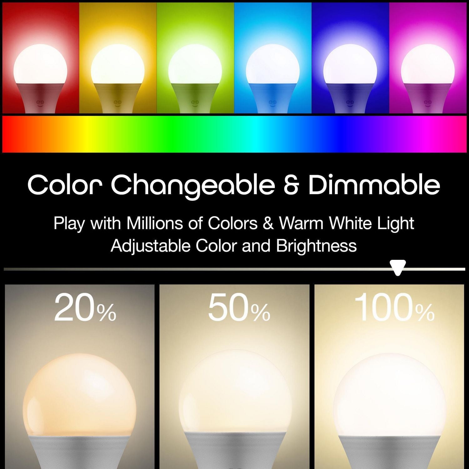 Merkury Smart Wi-Fi LED Bulb Color + White
