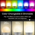 thumbnail image 2 of Merkury Innovations Smart Wi-Fi LED Bulbs Color + White - 2 Pack, 2 of 7
