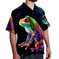 thumbnail image 2 of Starry Sky Frog Men's Short Sleeve Poplin Beach Shirts, Casual Printed Button Down Summer Hawaiian Shirt - Unisex, 2 of 6