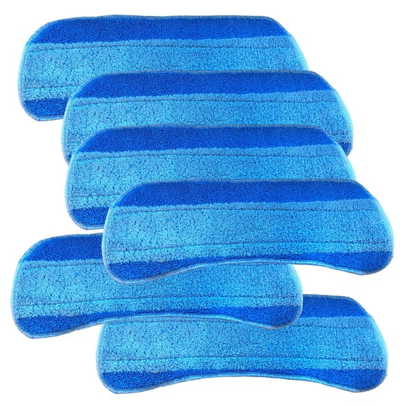 Quick Shine Spray Mop Microfiber Cleaning Pad Value 6Pk Refill, Washable & Reusable, Dual Action Scrubbing Strips for Deep Cleaning, Mega-Absorbent Microfiber
