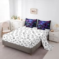 thumbnail image 5 of jejeloiu Cartoon Gamepard 7 Pieces Bedding Comforter Set,Watercolor Splashing Ink Full Bedding Set,Blue Purple Honeycomb Fitted Sheet Flat Sheet For Boys Kids,Luxury Bedroom Decor Reversible, 5 of 8