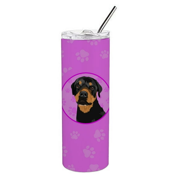 Carolines Treasures WDK1403TBL20 Rottweiler Black and Rust Stainless Steel 20 oz Skinny Tumbler Pink 20 oz multicolor