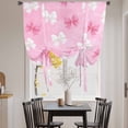 thumbnail image 3 of Pink White Bow Tie Up Curtains for Windows, Adjustable Balloon Window Shades, Modern Art Watercolor Bowknot Kitchen Window Treatments Adjustable Roll Up Curtain for Basement/Nursery 52"x45", 3 of 8