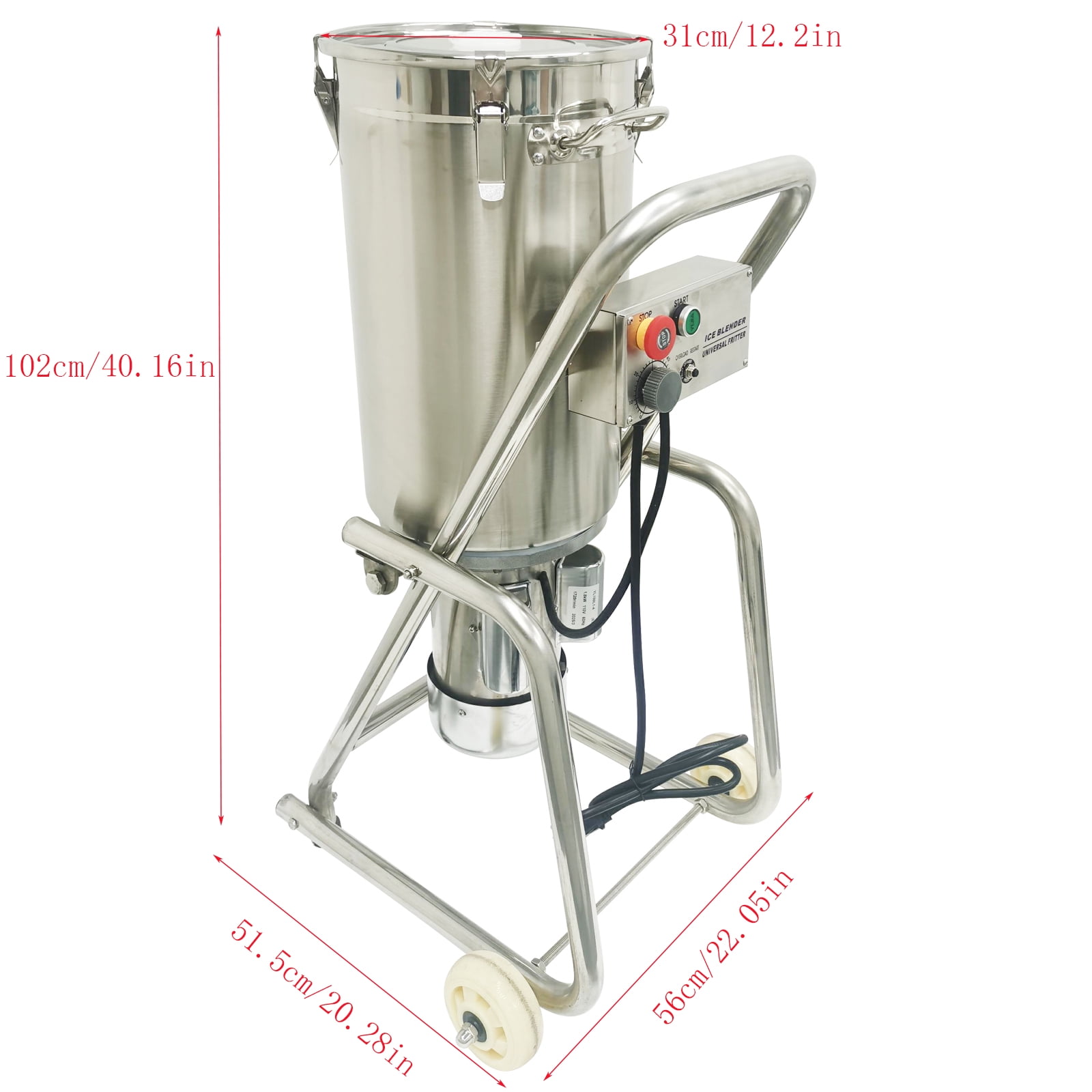 32L Meat Vegetable Prep Food Processor Adjustable Speed Food Chopper with Visible Transparent Window 110V