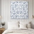 thumbnail image 4 of Blue Flower Wall Art Painting on Canvas, Vintage Farmhouse Boho Leaf Spring Summer Canvas Art Home Prints Wall Art Framed Modern Artwork for Living Room Bedroom Wall Decor 20x20in, 4 of 9
