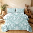 thumbnail image 2 of Erosebridal Bohemian Damask Quilt Full, Hippie Dragon Full Bedspread Sets, Mint Teal 3-Piece, 1 Coverlet and 2 Pillowcases, 2 of 7