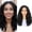 Black2, variant on More Beautiful 14 Inch Wavy Lace Front Wig, 6 Inch Middle Part Natural Black Synthetic Wig for Women 1B#