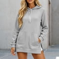 thumbnail image 2 of Womens Warmy Sweatshirt Oversized Hoodie Dress with Pockets Shirt Dresses for Women 2026 Lightweight Fashion Hoodies & Sweatshirts, 2 of 5