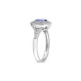 thumbnail image 2 of 3/4 Carat (Ctw) Tanzanite Double Halo Ring in 10K White Gold with Diamonds for Women, 2 of 6