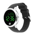 thumbnail image 4 of Reloj Digital para hombre, pantalla redonda a Color, resistente al agua, retroiluminado, ultrafino, elegante, alarma, reloj deportivo, carcasa plateada, cinturón negro, tamaño grande, 4 of 5