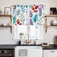 thumbnail image 2 of Spring Leaves Kitchen Curtains Window Panels, Watercolor Leaf Botanical Nature Light Blue Insulated Window Treatment Curtain, Grommet Curtains for Bedroom/Living Room/Bathroom, 2 Piece 27.5"Wx39"L, 2 of 8
