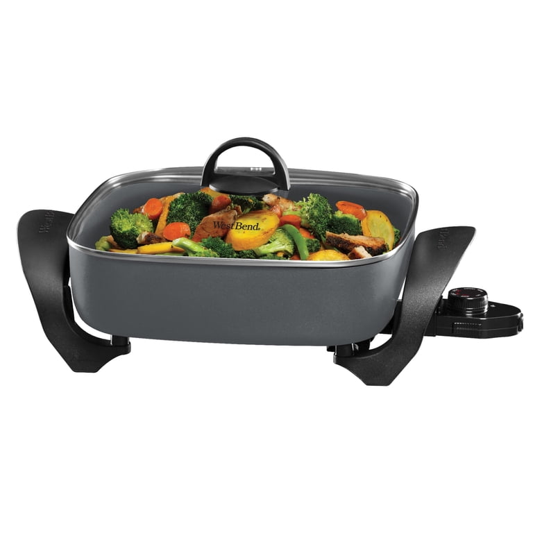 West Bend, Electric Skillet, 12-inch Family Size, Gray - Walmart.com