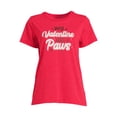 thumbnail image 5 of Valentine's Women's Valentine Paws Graphic T-Shirt, by Way to Celebrate, Sizes S-3XL, 5 of 5
