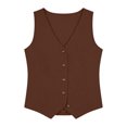 thumbnail image 5 of YaEYa Linen Vest Tops for Women Summer Lightweight Button Down Sleeveless Shirts V Neck, Business Casual Vests Tank Top Fashion 2026 for Work Office Teacher Outfits Vacation (Coffee,XL/2), 5 of 5