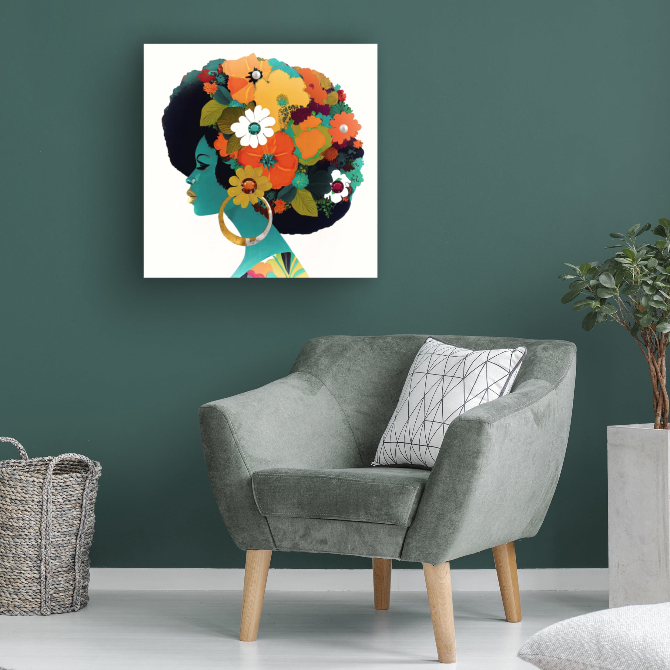 Canvas Wall Art - Sasha 'I Love The Flower Girl' Wall Art for Living Room, Bedroom, or Office Décor by Trademark Fine Art - 24 x 24 Inches