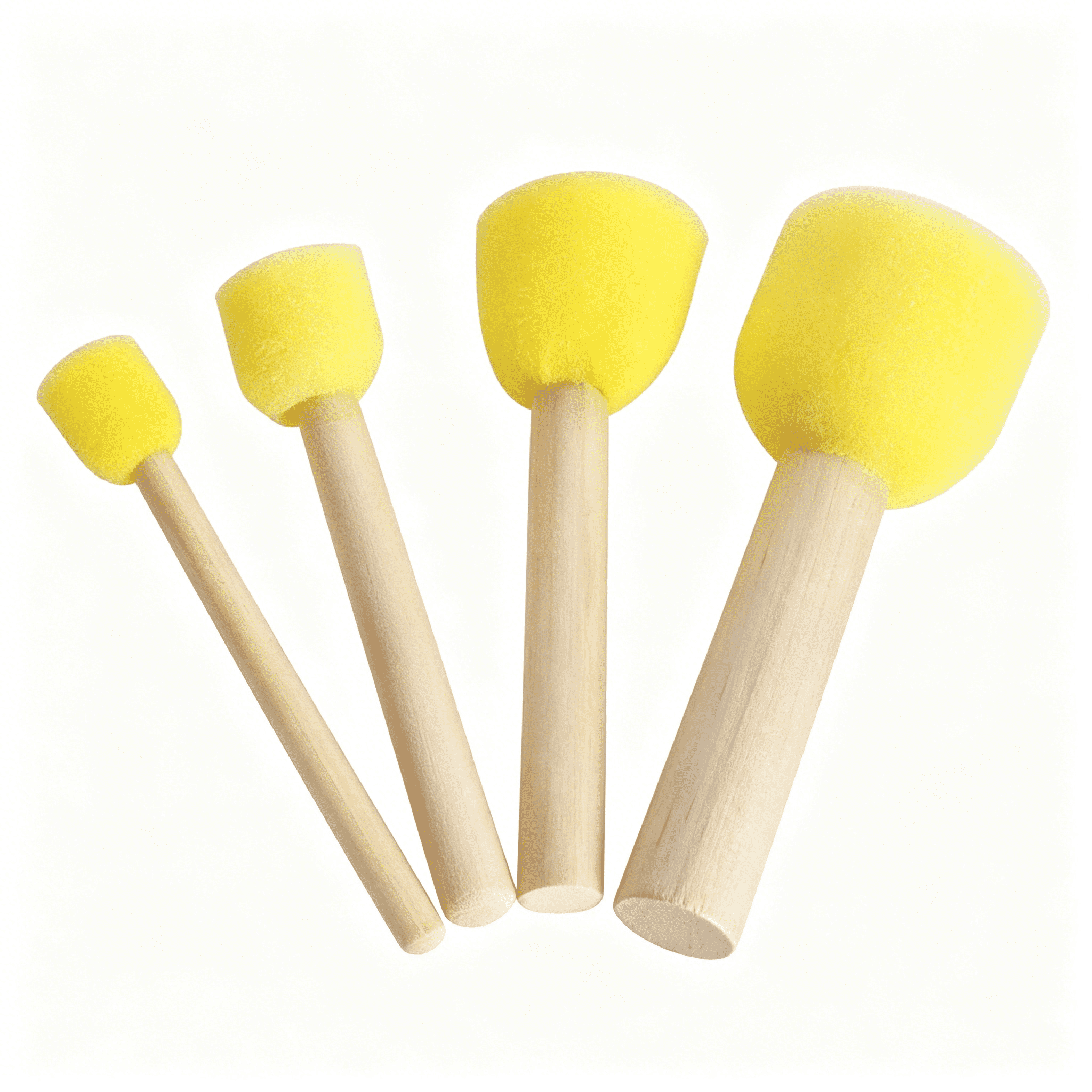 CCOCC 2026 New 4Pcs Foam Paint Brushes Soft Sponge Foam Brush Various Sizes Sponge Paint Brush Style 1 for Painting Crafts Smooth Application Detail Work Easy Cleaning