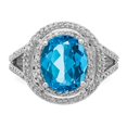 thumbnail image 5 of Primal Silver Sterling Silver Rhodium-plated Blue Topaz and Diamond Ring, 5 of 5
