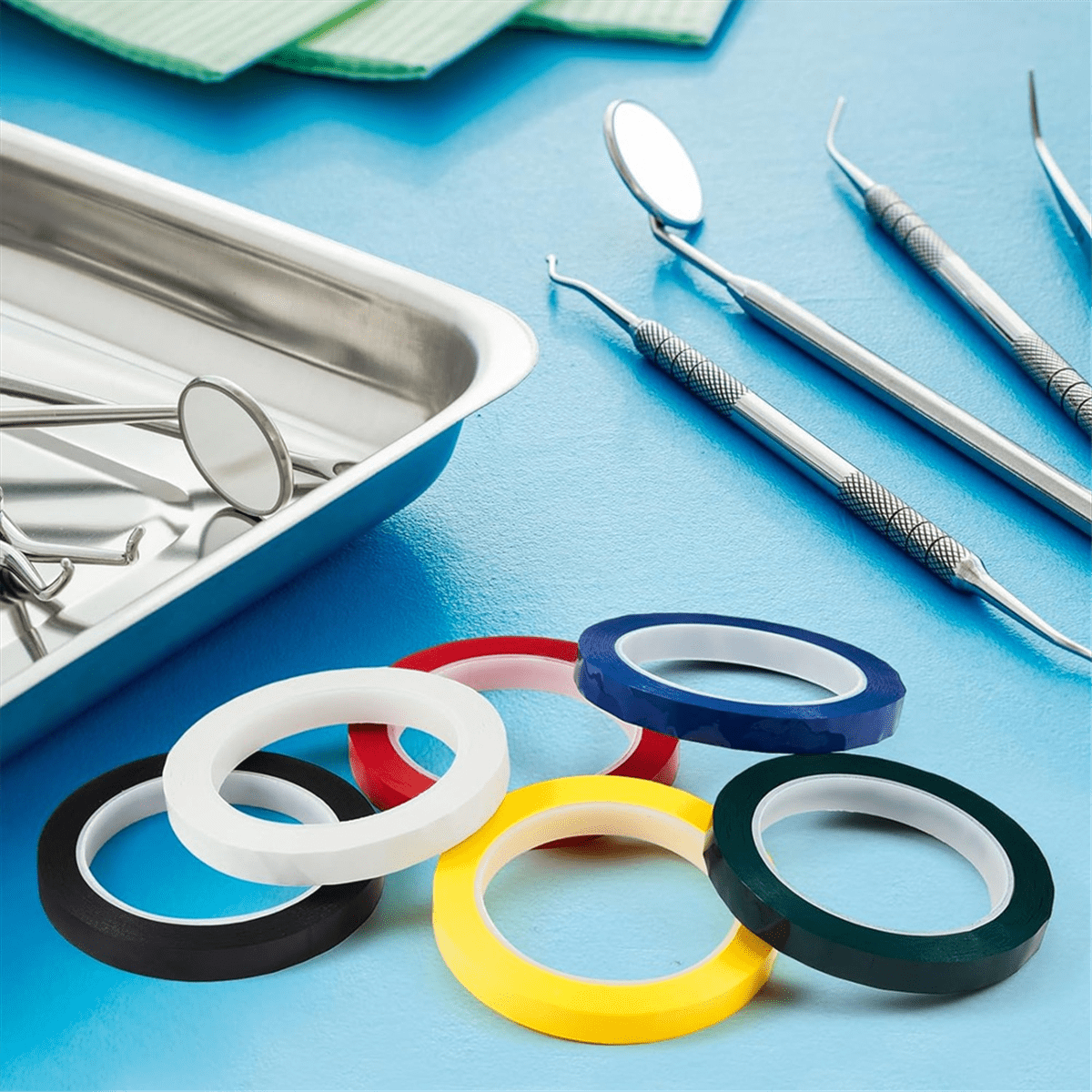 12 Rolls 12mm Colorful Autoclave Tapes, 216 Feet Length Each Tape, Dental Marking Tape, Identification Tape 6 Color