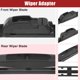 thumbnail image 5 of Conjunto de limpiaparabrisas delantero y trasero de 3 piezas de 26" 21" 12" que se adapta a Acura MDX con gancho J / U negro, 5 of 5