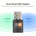 thumbnail image 3 of PEACNNG USB WiFi Adapter  5G/2.4G Dual Band Wireless USB WiFi Adapter  PC  600Mbps High Speed WiFi Adapter  Desktop PC  Support Windows XP//7/8/10, 3 of 8