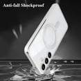 thumbnail image 4 of for Galaxy S24 Plus Case,  Clear Case for Samsung Galaxy S24 Plus with [Camera Lens Protector &Glitter Card] Compatible with MagSafe Luxury Plating Phone Case for Women Men-Sliver, 4 of 14