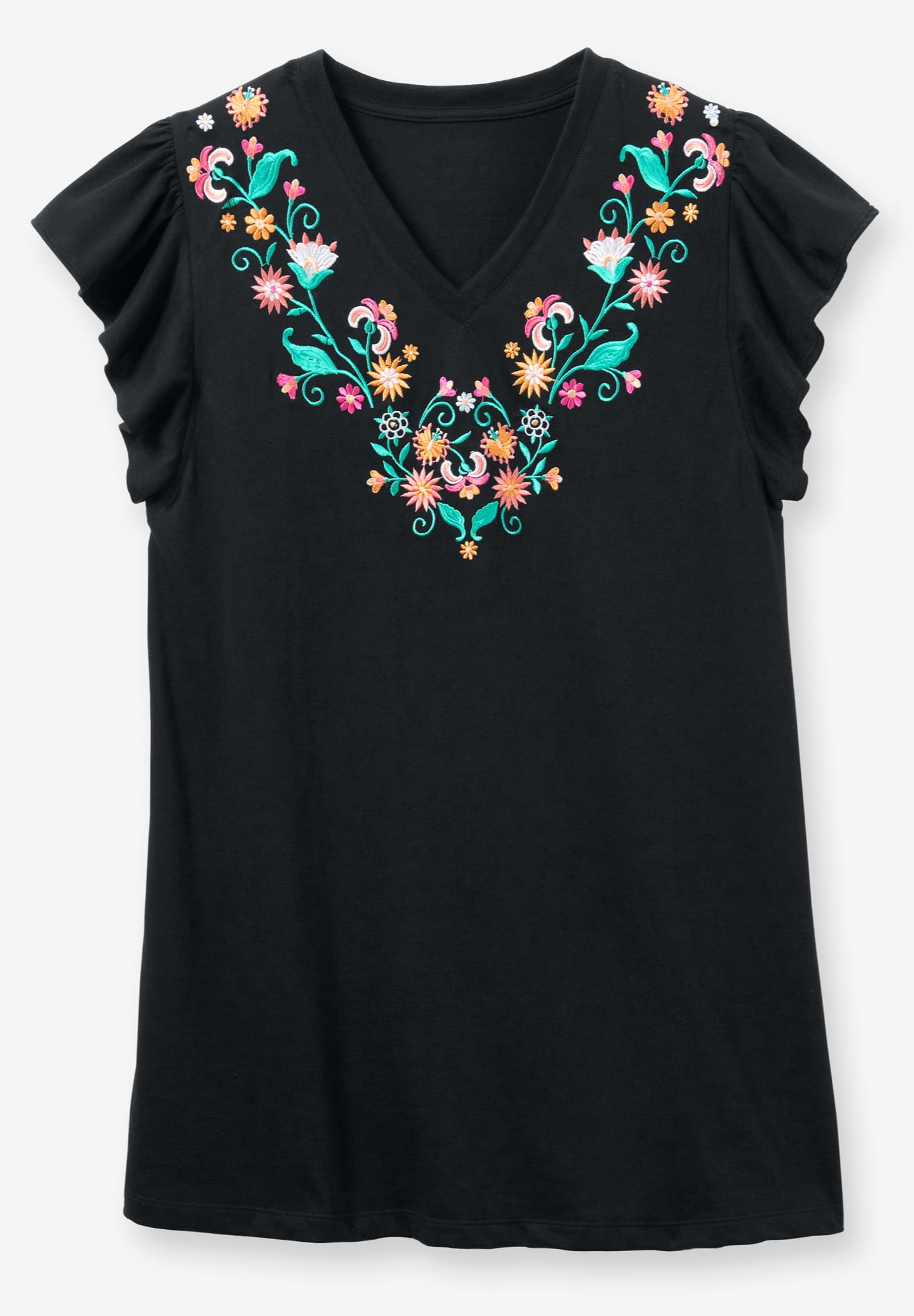 Plus Size Embroidered V-Neck Tunic - image 4