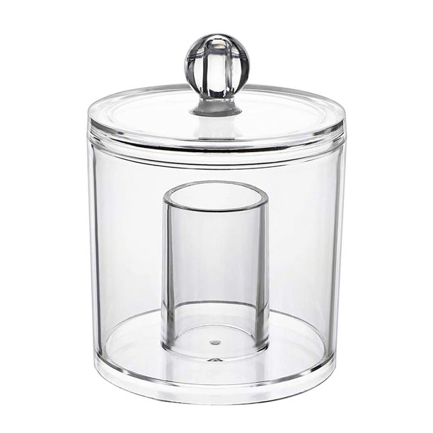 Cotton Swab Ball Pad Holder Clear Acrylic Apothecary Jars with Lid Clear Acrylic Bathroom Vanity