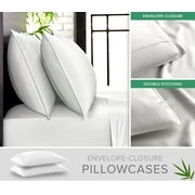 PURE BAMBOO Sheets California King Size Bed Sheet 4 Piece Set, Genuine 100% Organic Viscose Derived from Bamboo, Soft & Cooling, Double Stitching (California King, White)