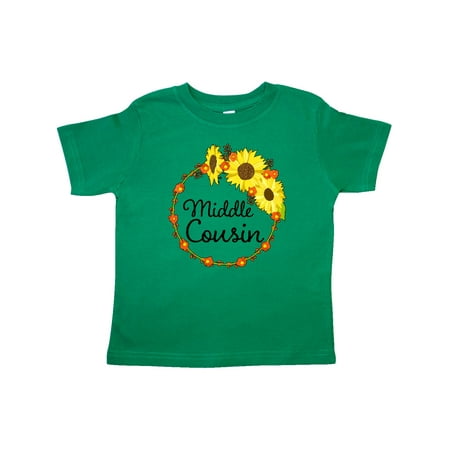

Inktastic Middle Cousin Sunflower Wreath Gift Toddler Boy or Toddler Girl T-Shirt