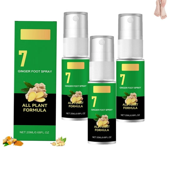 Ginger Foot Spray - Odor Control Callus Care, Natural Ginger Nail Treatment - Refreshing & Nourishing Formula, Plant-Based Care for Feet, Keep Skin Soft Fresh And Health Foot Care Liquid Spray 20ml