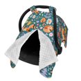 thumbnail image 2 of Sigee Foxes and Birds in Forest Print Multi-use Stretchy Baby Car Seat Cover - Nursing Breastfeeding Canopy, Infant Stroller and High Chair Cover, 2 of 9