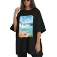 thumbnail image 4 of Plus Size Shirt for Women Black Tops for Women Short Sleeves Shirt for Women Niagara Falls2 T Shirt Crewneck Shirt for Women 5XL, 4 of 5