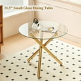 thumbnail image 3 of Lecut Round Glass Dining Table for 2 to 4 Person, 31.5" Modern Dining Room Table with Tempered Glass Top & Golden Metal Legs,Small Kitchen Table for Apartment,Home, Office, 3 of 7