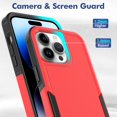thumbnail image 2 of Decase Heavy-Duty Rugged Case for iPhone 15 Pro,Dual Layer Military Grade Drop Protection Anti-Fingerprint Anti-Scratch Hard Cover Silicone Bumper Shockproof Case for iPhone 15 Pro,Red, 2 of 5