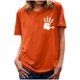 thumbnail image 1 of Blusa para adultos Camisa naranja Camiseta con cuello redondo para el día Camiseta de manga corta con estampado de verano para hombres y mujeres Pompotops hfajkhk137739, 1 of 6