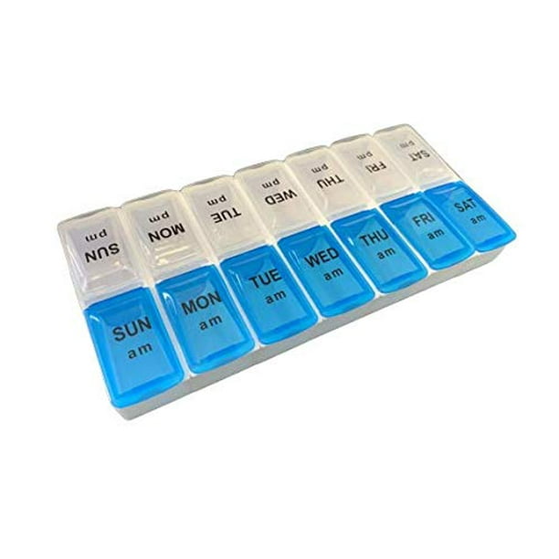 Large 7Day AM/PM Pill Organizer with Detachable Compartments Travel